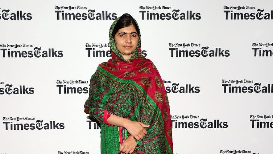 La jeune pakistanaise Malala Yousafzai blessée par des talibans à sa sortie de l'école en 2012 et devenue une militante pour la paix et l'éducation, lors d'une conférence à New York le 19 août 2014