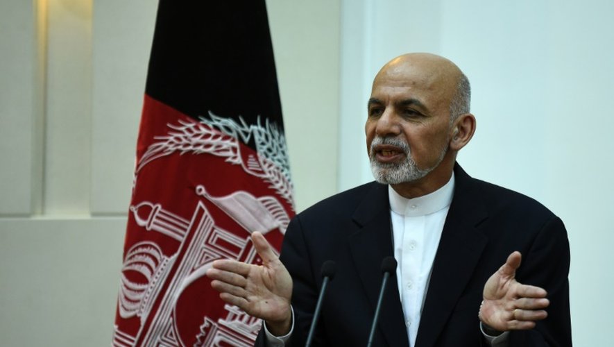 Le président afghan Ashraf Ghani, le 29 septembre 2015 lors d'une conférence de presse à Kaboul