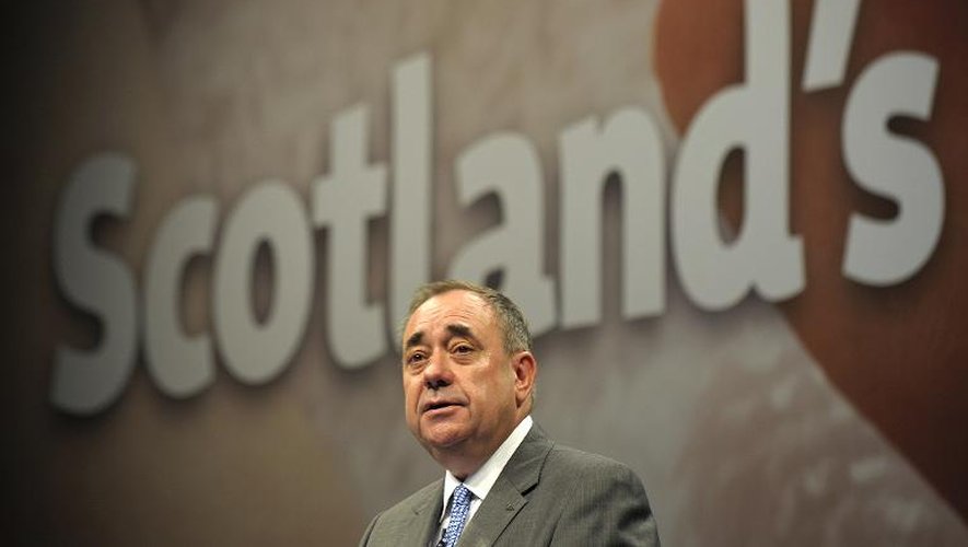Le Premier ministre écossais Alex Salmond lors d'une conférence de presse, le 11 septembre 2014 à Edimbourg