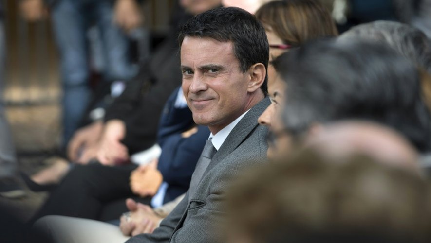 Le Premier ministre, Manuel Valls lors de "La fête de la rose" à Bourg-de-Peage, dans le sud est de la France, le 27 septembre 2015