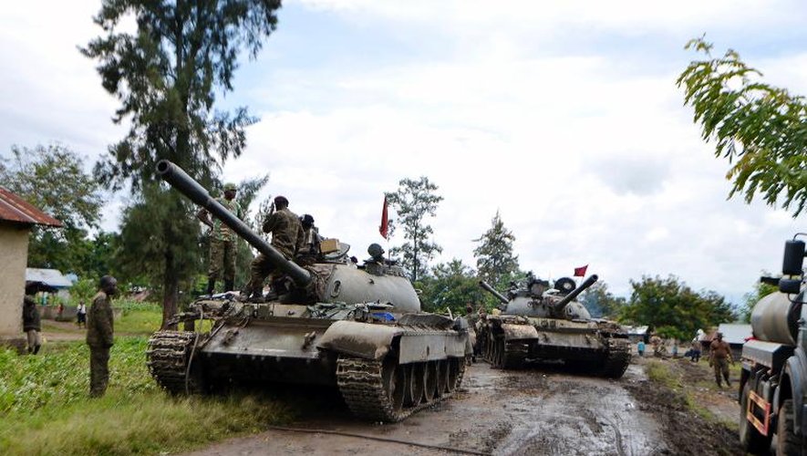 Des chars de l'armée régulière de la République démocratique du Congo