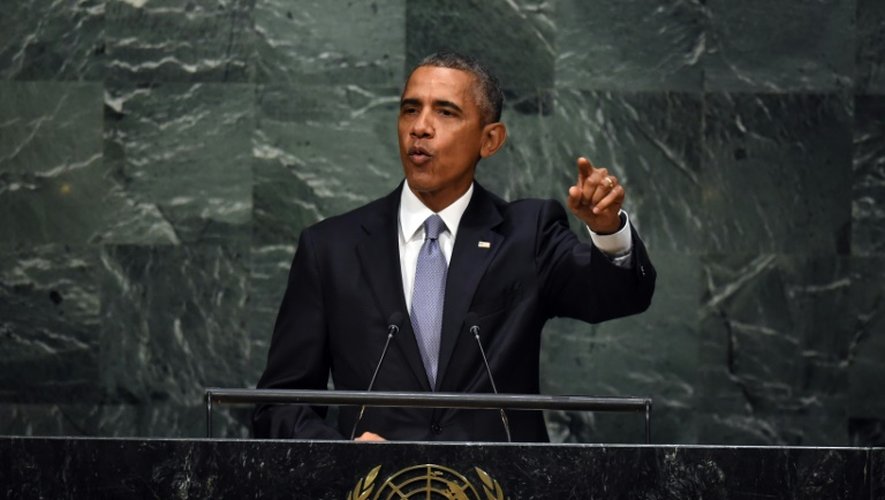Le président américain Barack Obama à la tribune de l'ONU à New York, le 28 septembre 2015