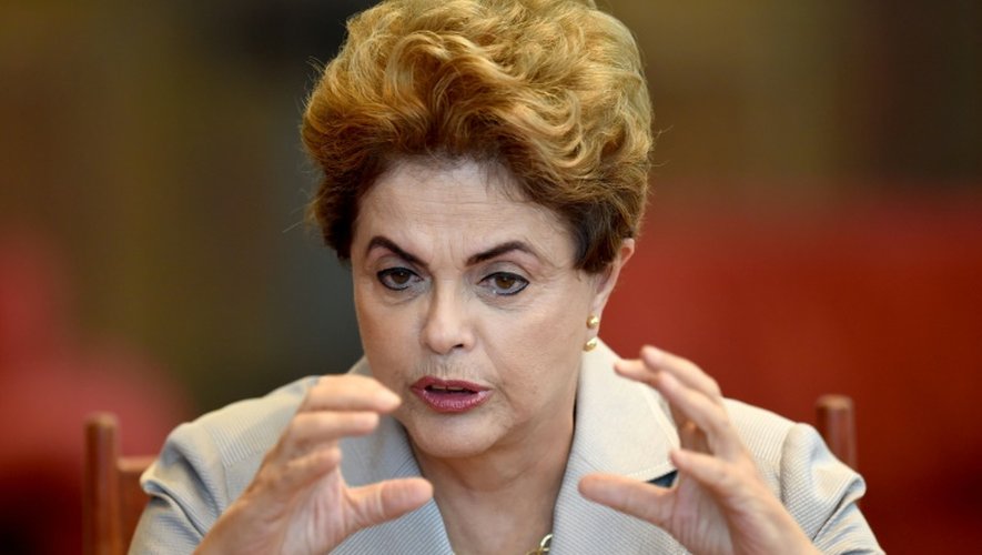 La présidente destituée du Brésil Dilma Rousseff s'exprime à Brasilia le 14 juin 2016