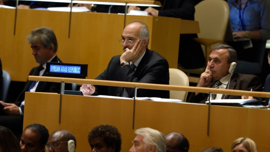 L'ambassadeur syrien à l'ONU, Bashar Ja'afari, lors du discours de Barack Obama lors de l'assemblée générale à New York, le 28 septembre 2015