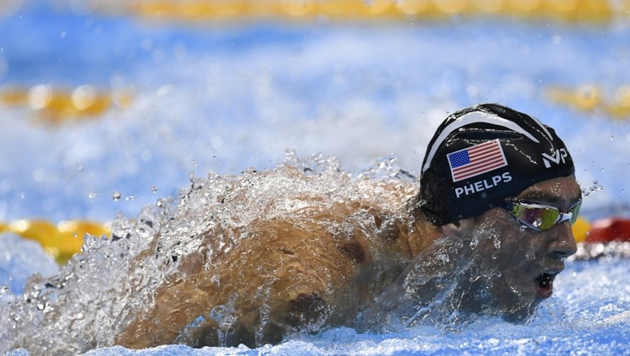 L'Américain Michael Phelps en demi-finale du 200 m papillon le 8 août 2016 à Rio