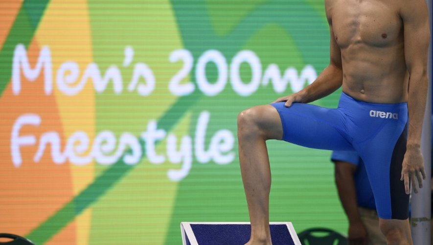 Le Français Yannick Agnel avant le 200m nage libre le 7 août 2016 à Rio