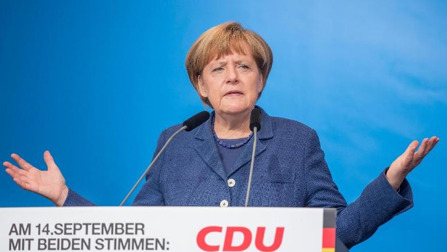La chancelière allemande Angela Merkel (CDU) à Apolda le 13 septembre 2014