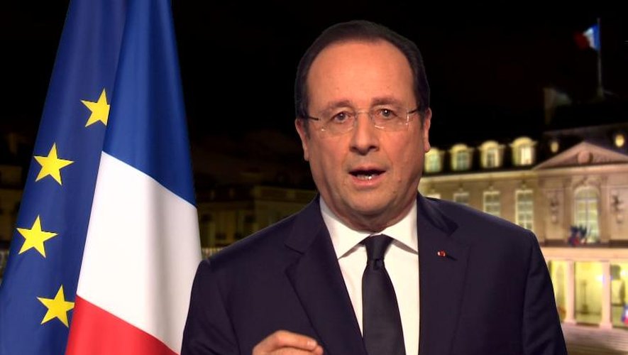 Une capture d'écran des voeux du président François Hollande le 31 décembre 2013