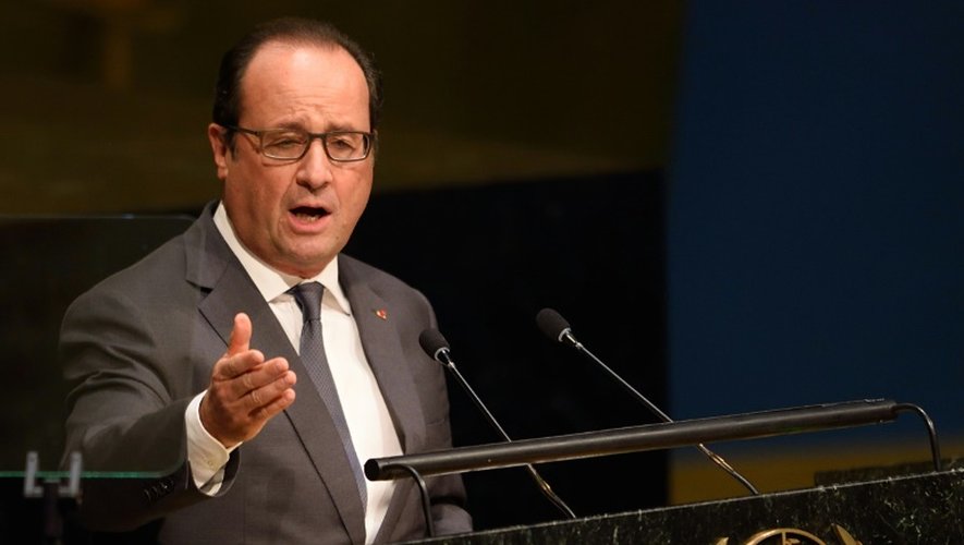 François Hollande lors de son discours devant l'assemblée générale de l'Onu le 28 septembre 2015 à New York