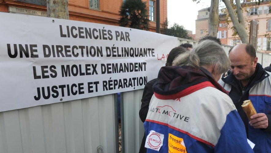 Les "Molex" réclament "justice et réparation", à Toulouse, le 11 décembre 2012