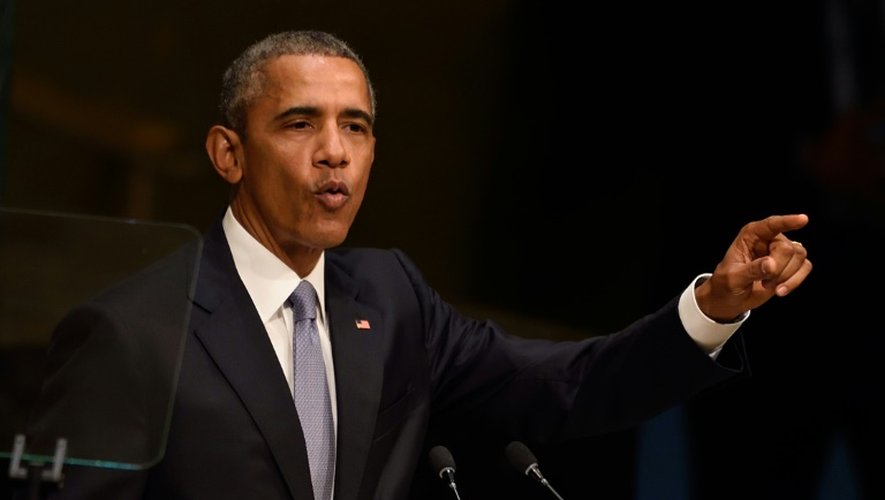 Barack Obama lors de son discours devant l'assemblée générale de l'Onu le 28 septembre 2015 à New York