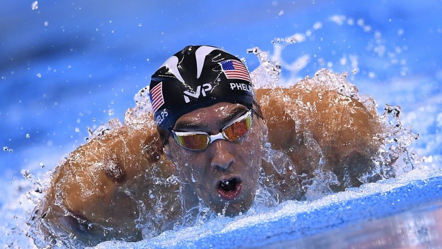 L'Américain Michael Phelps en demi-finale du 200 m papillon aux Jeux de Rio, le 8 août 2016