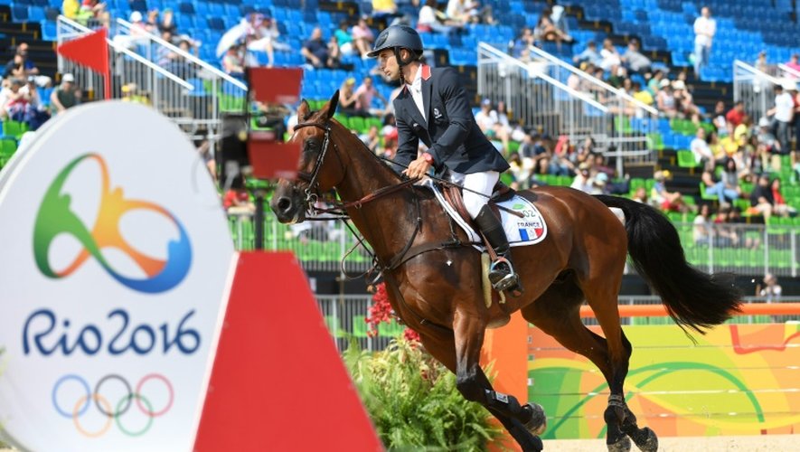 Le cavalier français Astier Nicolas au concours complet des Jeux de Rio, le 9 août 2016