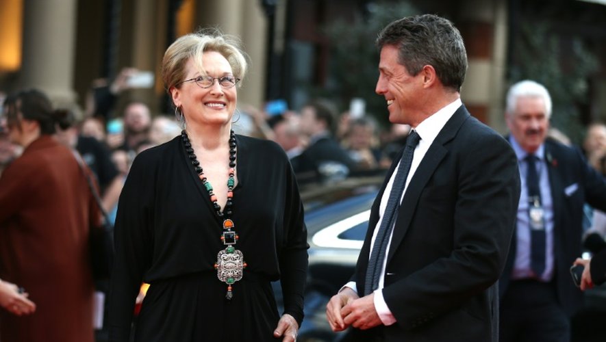 Meryl Streep et Hugh Grant à Londres, le 12 avril 2016 pour présenter le film "Florence Foster Jenkins"