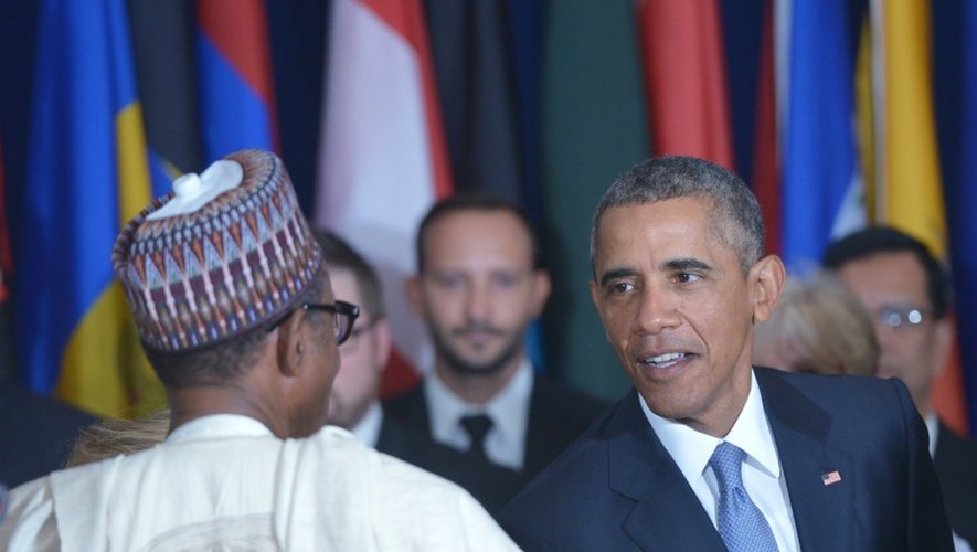 Le président Barack Obama et le président nigérian Muhammadu Buhari le 28 septembre 2015 à l'Onu à New York