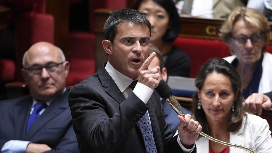 Le Premier ministre Manuel Valls s'exprime à l'Assemblée nationale, le 10 septembre 2014
