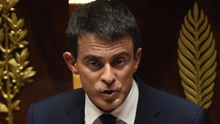 Manuel Valls s'adresse au l'Assemblée nationale le 16 septembre 2014 pour son discours de politique générale, à Paris