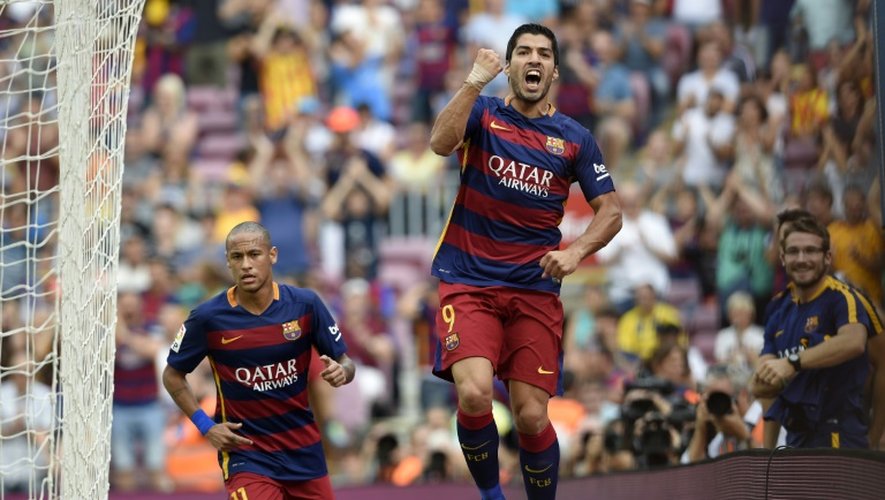 Luis Suarez auteur d'un doublé pour le Barça contre Las Palmas, le 26 septembre 2015 au Camp Nou
