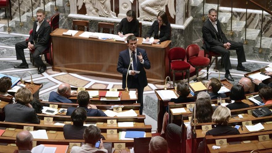 Le Premier ministre Manuel Valls lors de son discours le 16 septembre 2014 à l'Assemblée nationale à Paris