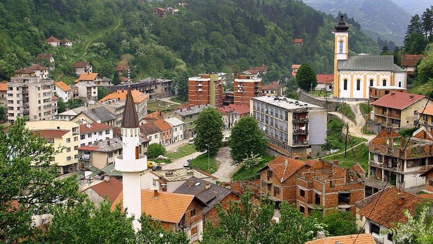 La ville de Srebrenica, photographiée en mars 2005, dix ans après qu'y a été perpétré le massacre de quelque 8.000 musulmans