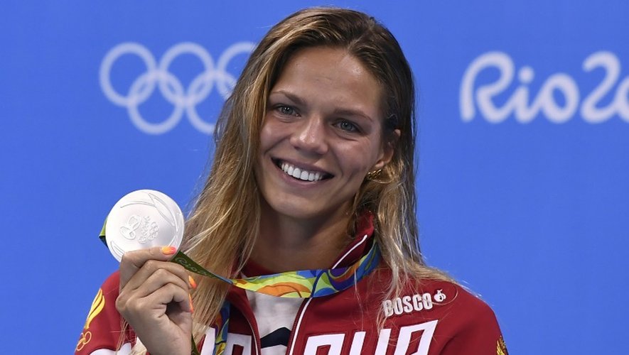 La nageuse russe Yuliya Efimova, médaillée d'argent sur 100 m brasse aux JO de Rio, le 8 août 2016