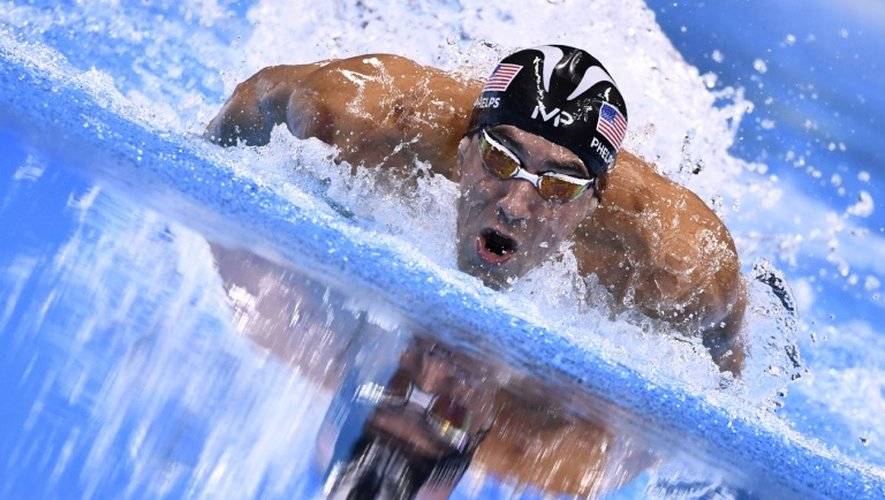 Michael Phelps lors de la finale du 200m 4 nages le 11 août 2016 à Rio