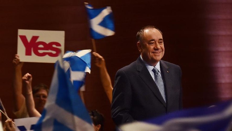 Le Premier ministre écossais Alex Salmond, le 17 septembre 2014 à Perth, au nord d'Edimbourg