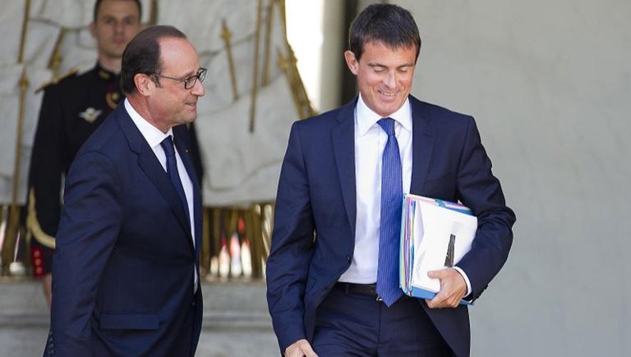 Le président François Hollande et le Premier ministre Manuel Valls, le 3 septembre 2014 à l'Elysée, à Paris