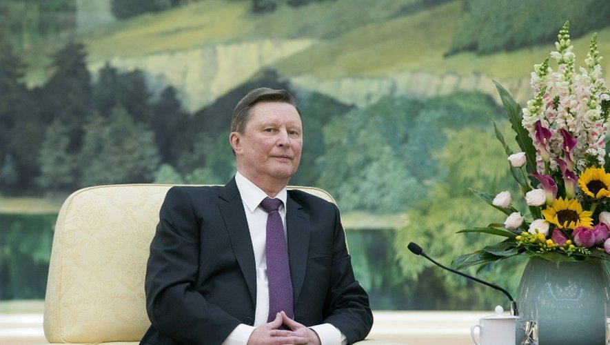 Le chef de l'administration présidentielle russe Sergueï Ivanov, le 25 mars 2016 lors d'une visite officielle à Pékin