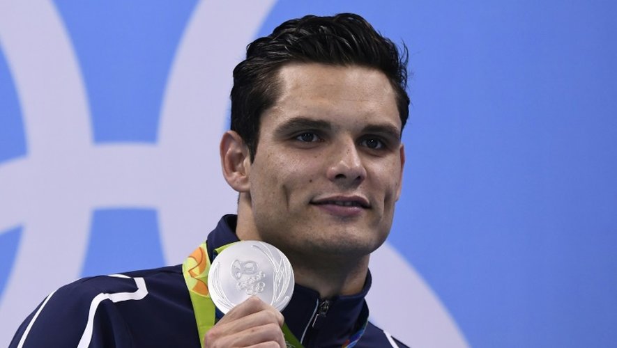 Le nageur français Florent Manaudou médaillé d'argent sur le 50m nage libre aux JO de Rio, le 12 août 2016