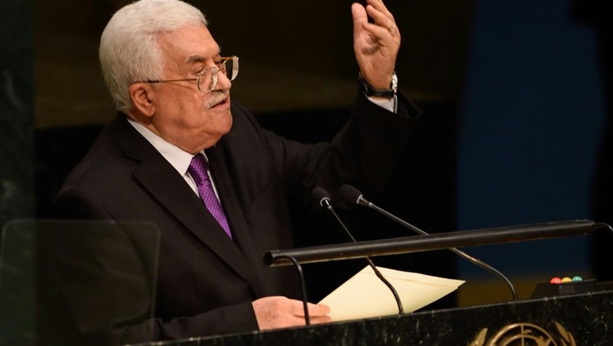 Le président palestinien Mahmoud Abbas à la tribune de l'ONU à New York, le 30 septembre 2015