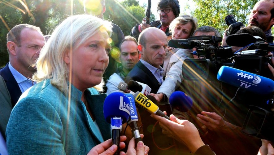 La présidente du FN Marine Le Pen à Amiens, le 20 septembre 2015