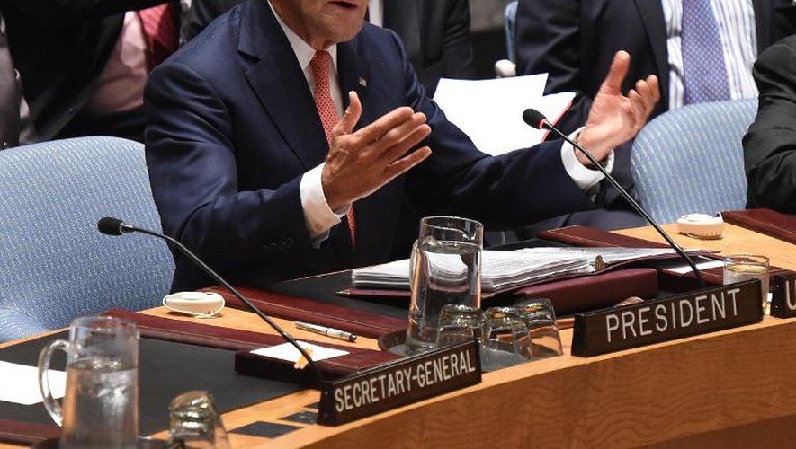 Le secrétaire d'Etat américain John Kerry lors d'une réunion du Conseil de sécurité le 19 septembre 2014 à New York