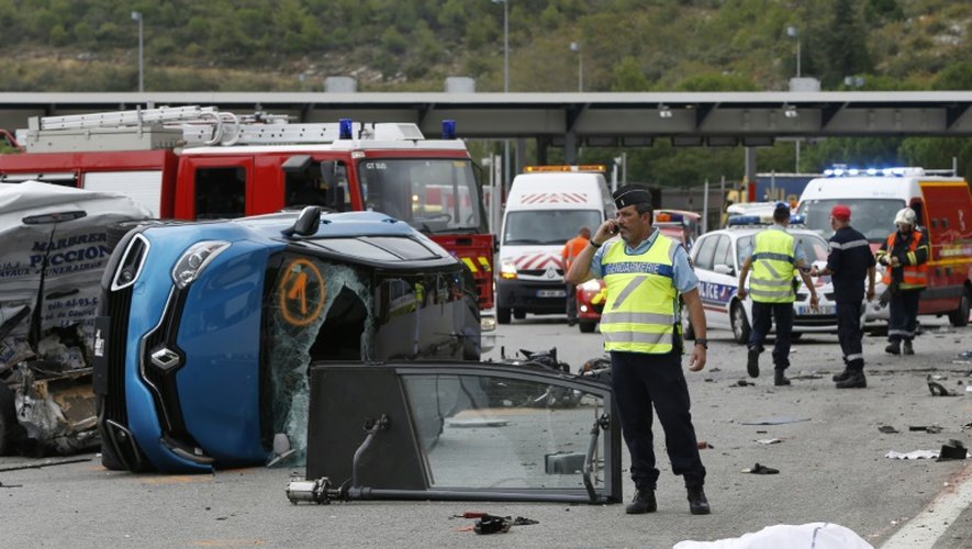 Accident de la circulation le 11 septembre 2015 à La Turbie dans le sud de la France