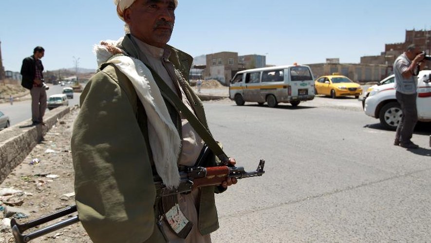 Un rebelle chiite Houtis à Sanaa, le 21 septembre 2014