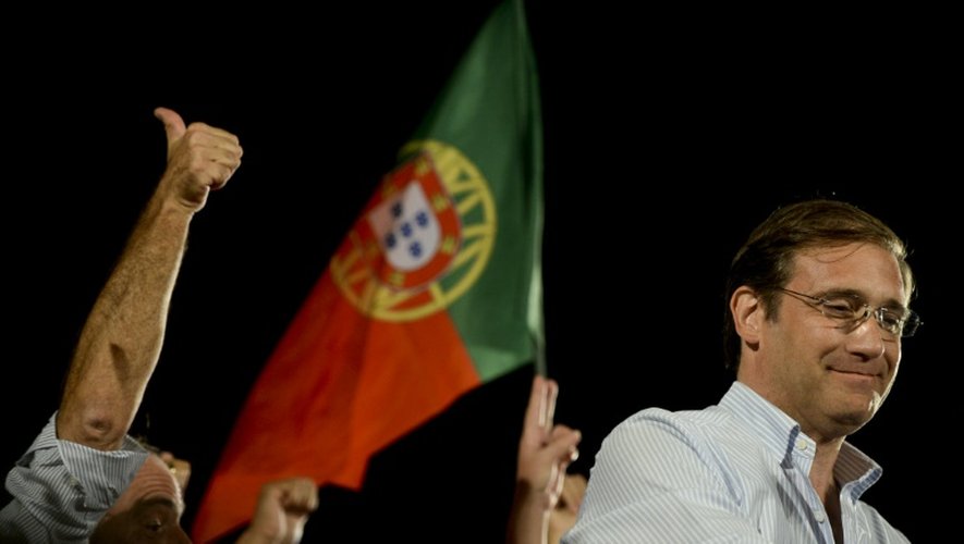 Le dirigeant du PSD et actuel Premier ministre du Portugal Pedro Passos Coelho à Lisbonne le 2 octobre 2015