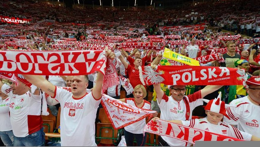 Les supporters de la Pologne le 21 septembre 2014 à Katowice