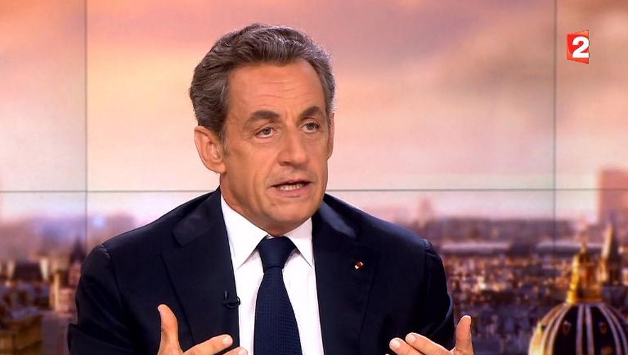 Capture d'écran de France 2 montrant Nicolas Sarkozy lors de son interview le 21 septembre 2014