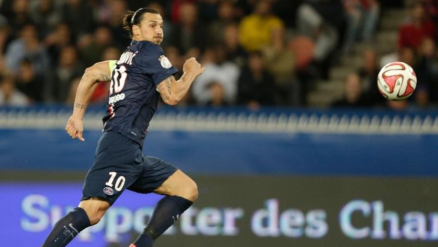 L'attaquant du PSG Zlatan Ibrahimovic lors du match nul contre Lyon, le 21 septembre 2014 à Paris
