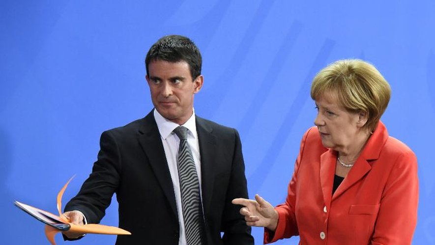 Le Premier ministre Manuel Valls et la chancelière Angela Merkel, le 22 septembre 2014 à Berlin