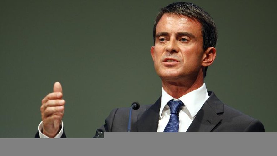 Le Premier ministre Manuel Valls devant les industriels allemands, le 23 septembre 2014, à Berlin