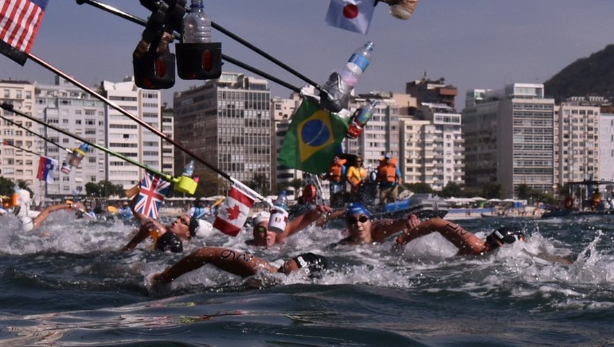 Les concurrentes du 10 km en eau libre, aux JO de Rio le 15 août 2016