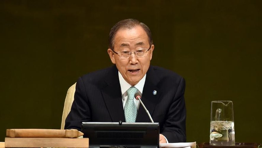 Le secrétaire général Ban Ki-moon à l'ouverture du sommet sur le climat à l'Onu à New York, le 23 septembre 2014