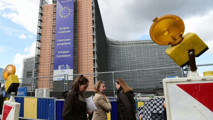 Le "Berlaymont", édifice cruciforme datant des années 1960, siège de la Commission européenne, le 25 septembre 2015 à Bruxelles