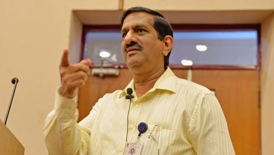 Le directeur scientifique de la recherche spatiale indienne V. Koteswara Rao, le 15 septembre 2014 à Bangalore