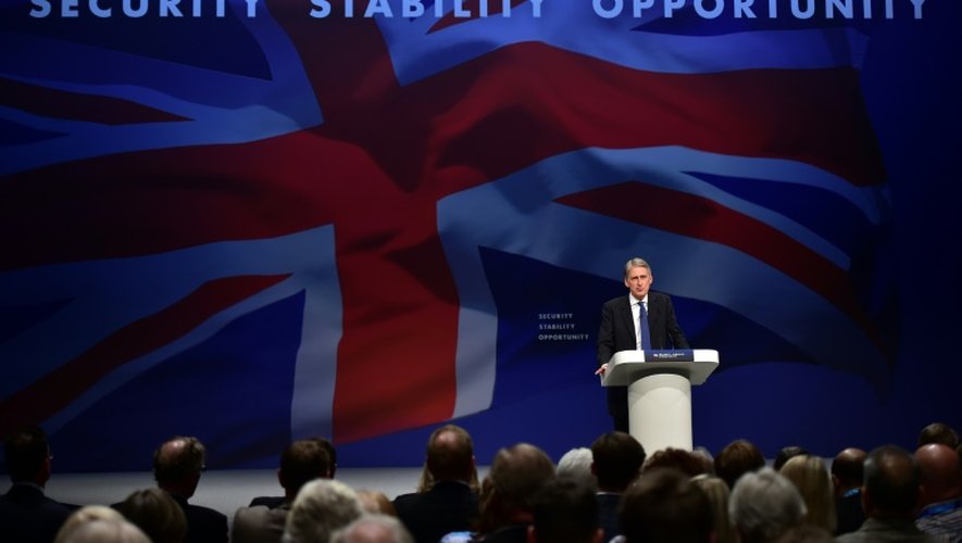 Le ministre des Affaires étrangères Philip Hammond lors du congrès annuel des Conservateurs à Manchester le 4 octobre 2015