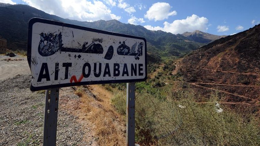 L'entrée du village Ait Ouaban, à 80 km au sud de Tizi Ouzou, le 23 septembre 2014, région où le Français Hervé Gourdel a été enlevé
