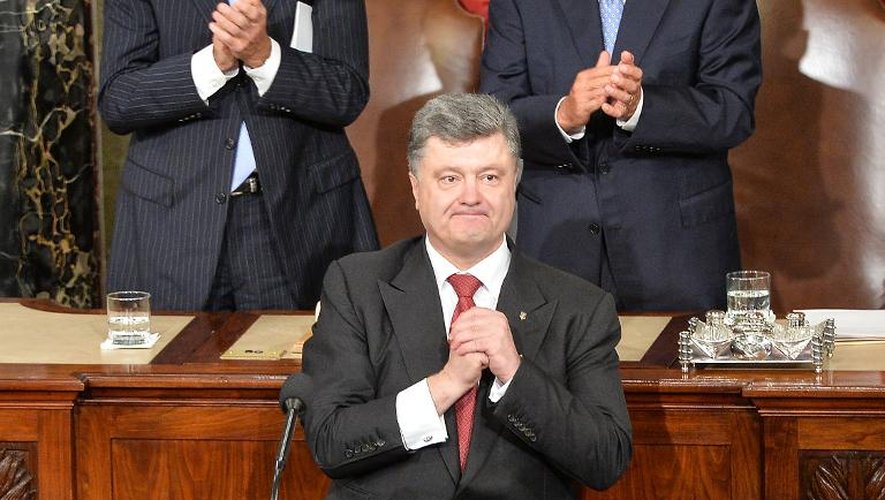 Le président ukrainien Petro Porochenko, le 18 septembre 2014, devant le Congrès des Etats-Unis
