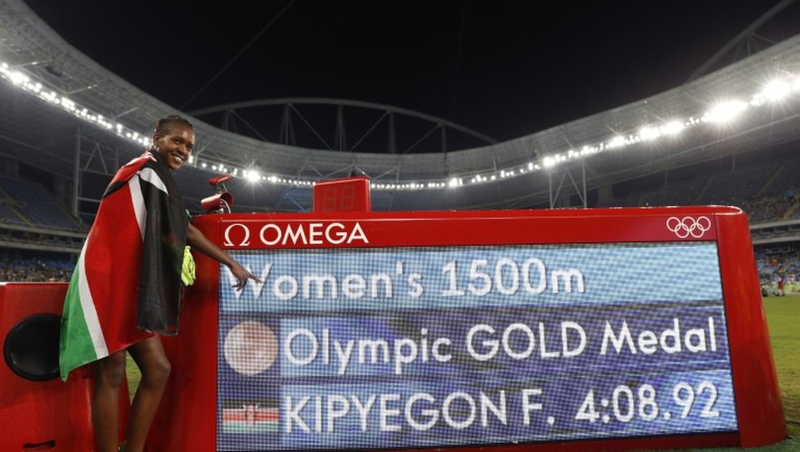 La Kényane Faith Kipyegon, championne olympique du 1500 m à Rio, le 16 août 2016
