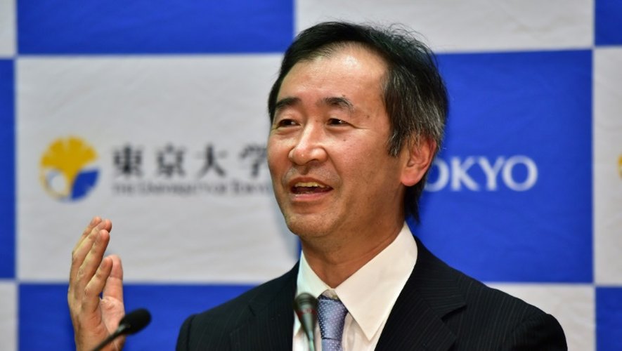Le Japonais Takaaki Kajita, co-lauréat du prix Nobel de physique, le 6 octobre 2015 à Tokyo